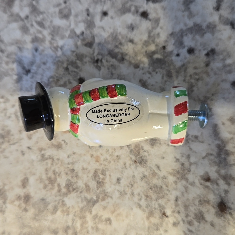 New Longaberger Snowman Knob Bluster Lid Knob - Picture 3 of 4